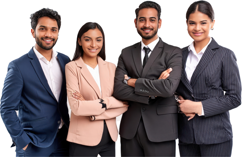 Group of business professionals standing together